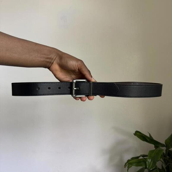 Vintage unisex Black‎ Minimaliste preppy leather belt size 32/80 main image 4